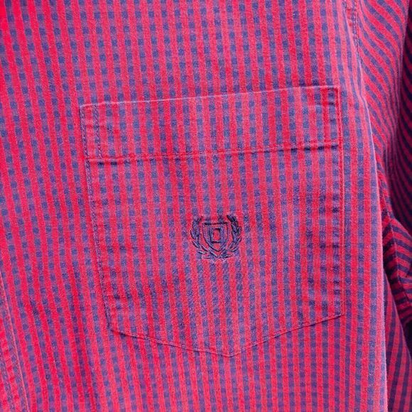 Chaps by Ralph Lauren Plaid Flannel Red Blue Long Sleeve Mens Large Comfy City - Picture 4 of 5